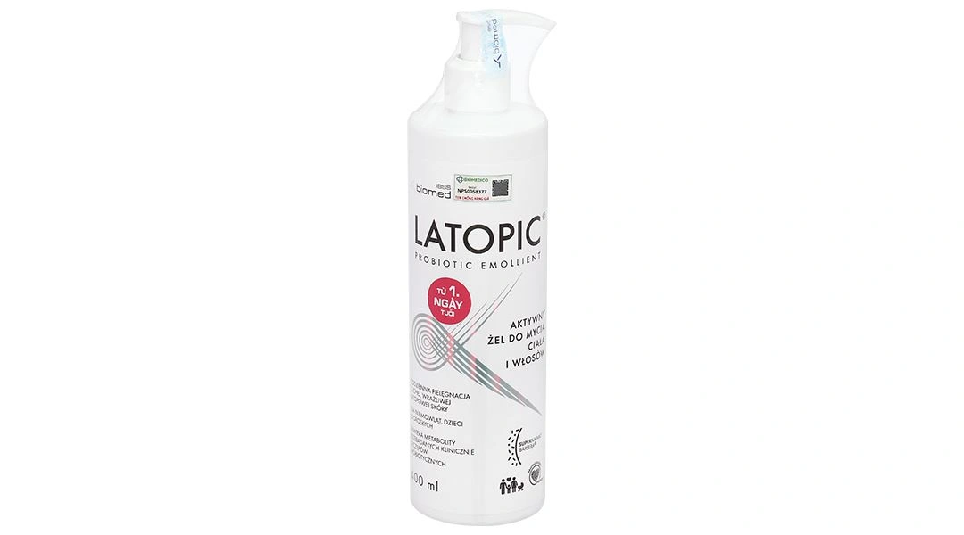 Gel tắm gội toàn thân Latopic Probiotic Emollient cho da dị ứng chai 400ml - 